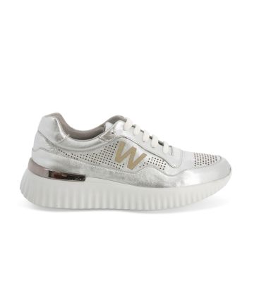 Sneakers in pelle argento k55331b